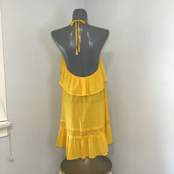 Kate Spade Golden Yellow Halter Dress Size M - Picture 4 of 10